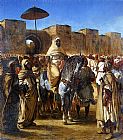 Eugene Delacroix Canvas Paintings - The Sultan of Morocco and his Entourage